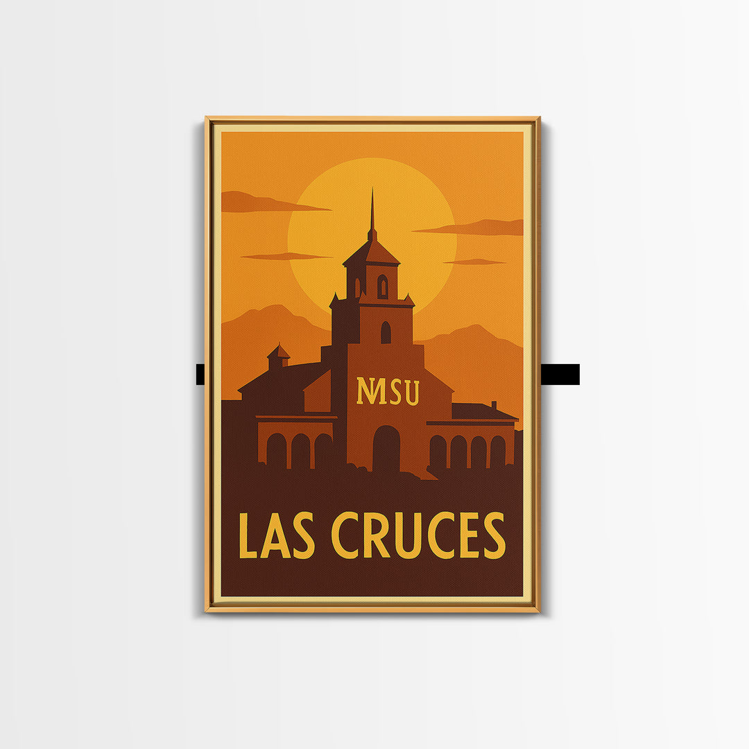 Las Cruces Travel Poster, Canvas Print, Warm Sunset Silhouette Art, Las Cruces Travel Art, Travel Poster Set, Retro Travel Print