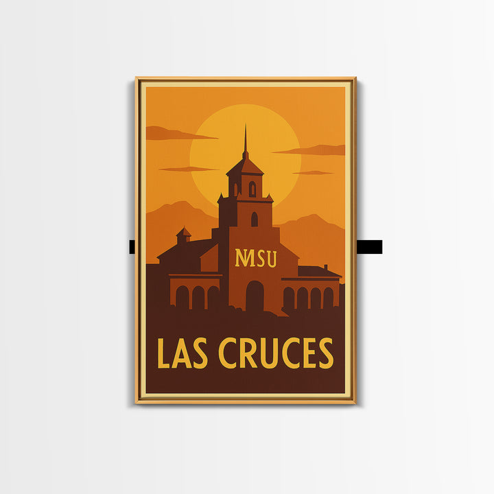 Las Cruces Travel Poster, Canvas Print, Warm Sunset Silhouette Art, Las Cruces Travel Art, Travel Poster Set, Retro Travel Print