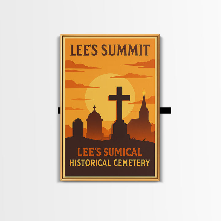 Lee'S Summit Missouri Travel Poster, Canvas Print, Warm Sunset Silhouette Art, Lee'S Summit Poster Print, Living Room Wall Art, Home Decor