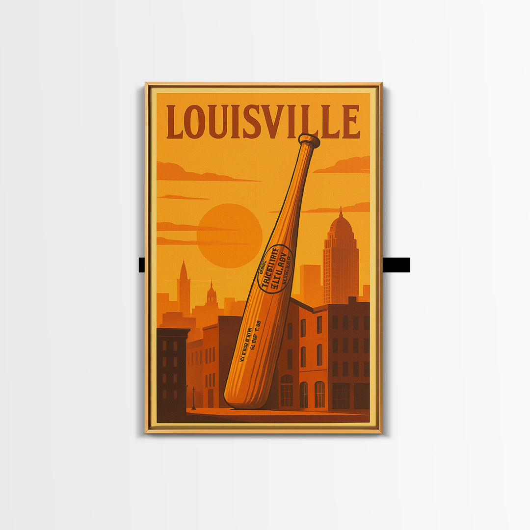 Louisville Kentucky Travel Poster, Canvas Print, Gold Art Deco Poster Art, Louisville Art Print, Travel Wall Decor, Wall Decor, Home Decor