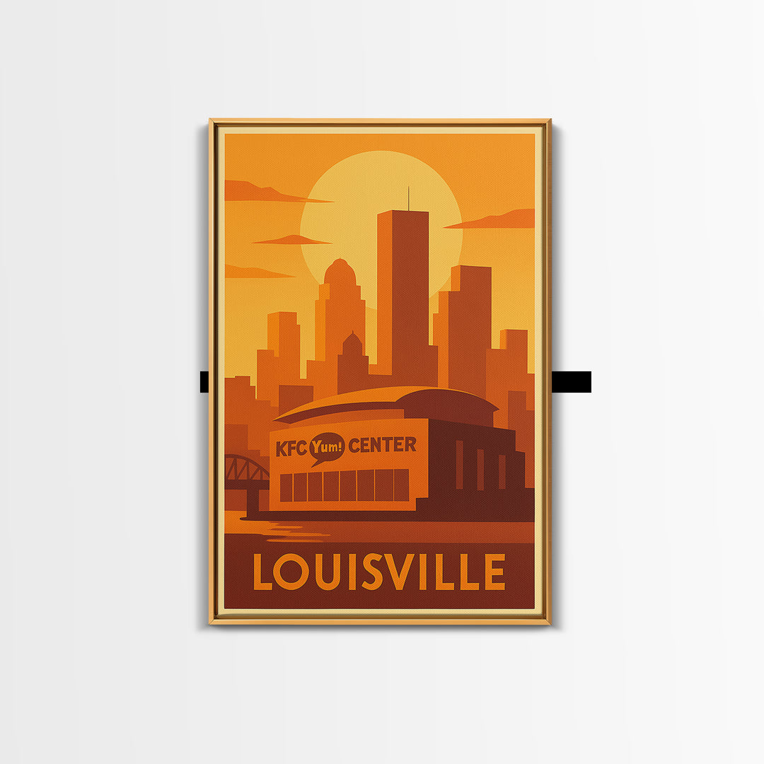 Louisville Travel Poster, Framed Canvas Print, Vintage Deco Wall Art, Louisville Travel Art, Travel Wall Art, Living Room Wall Art