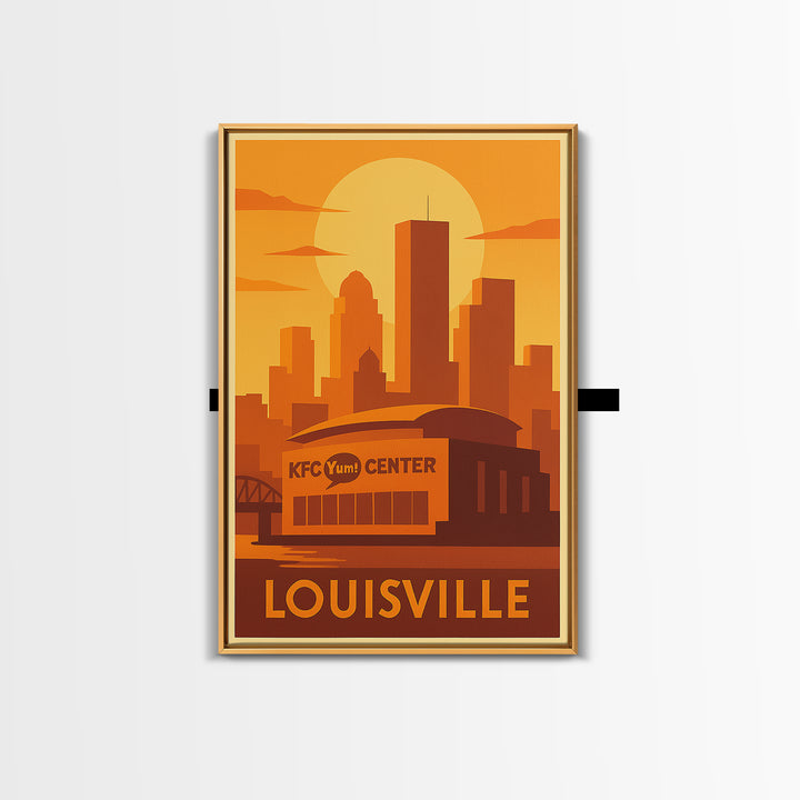 Louisville Travel Poster, Framed Canvas Print, Vintage Deco Wall Art, Louisville Travel Art, Travel Wall Art, Living Room Wall Art