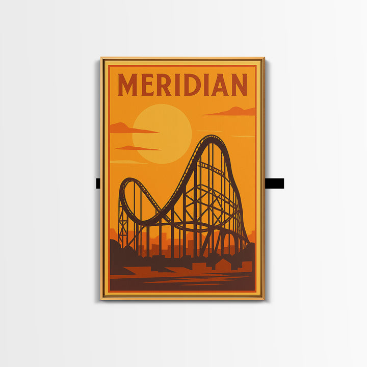 Meridian Idaho Travel Poster, Canvas Print, Gold Art Deco Poster Art, Meridian City Art, City Art Print, Fine Art Print, Vintage City Art