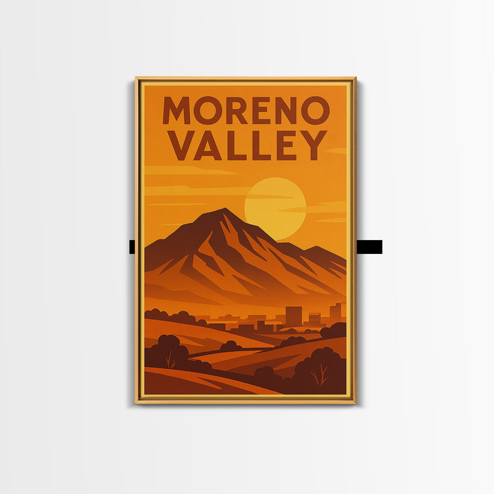 Moreno Valley California Travel Poster, Canvas Print, Gold Art Deco Poster Art, Moreno Valley Travel Art, Travel Poster Set, Wall Decor
