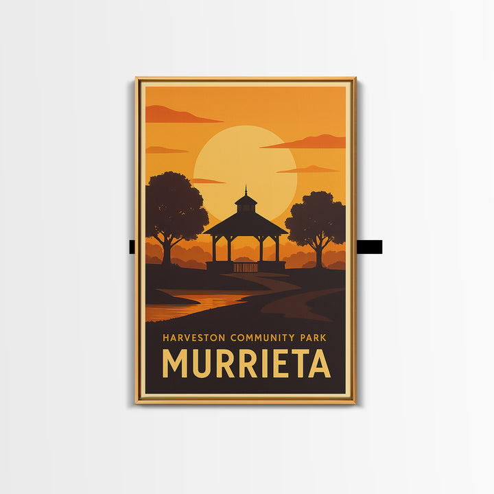 Murrieta Travel Poster, Canvas Print, Golden Travel Poster Art, Murrieta Wall Art, Travel Art Print, Retro Travel Print, Travel Wall Decor