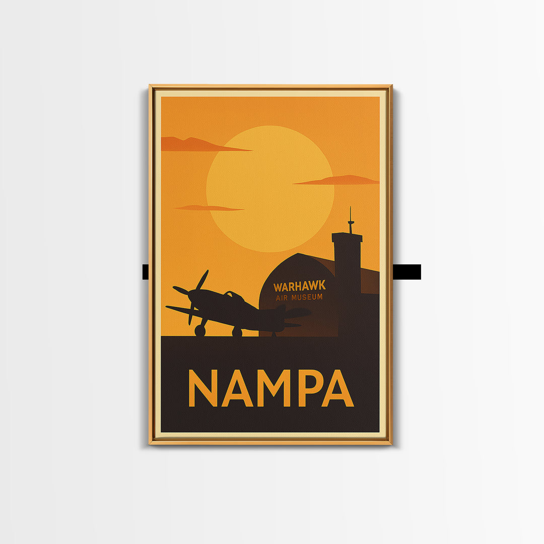 Nampa Travel Poster, Canvas Print, Gold Art Deco Poster Art, Nampa Travel Art, Wanderlust Decor, Travel Wall Art, Watercolor Skyline