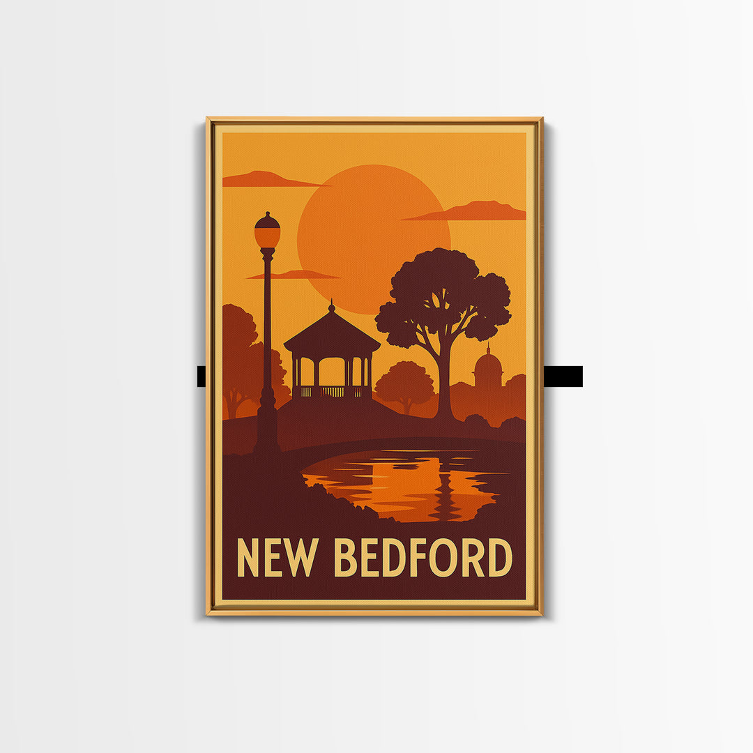 New Bedford Travel Poster, Canvas Print, Vintage Deco Wall Art, New Bedford Art Print, Mid Century Wall Art, Retro Travel Print