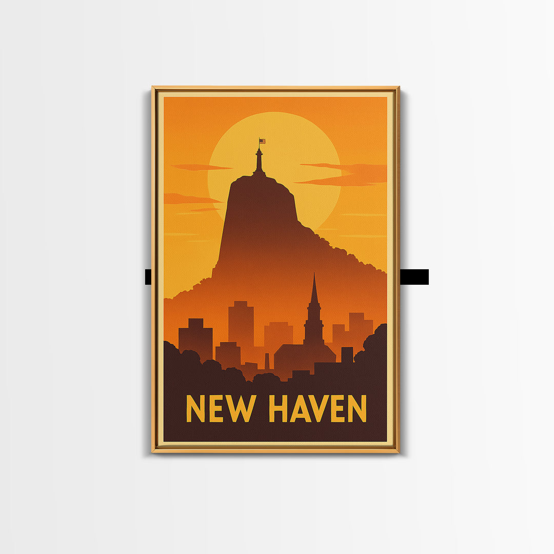 New Haven Travel Poster, Canvas Print, Vintage Deco Wall Art, New Haven Wall Art, Gift For Travelers, Retro Travel Print, Travel Wall Art