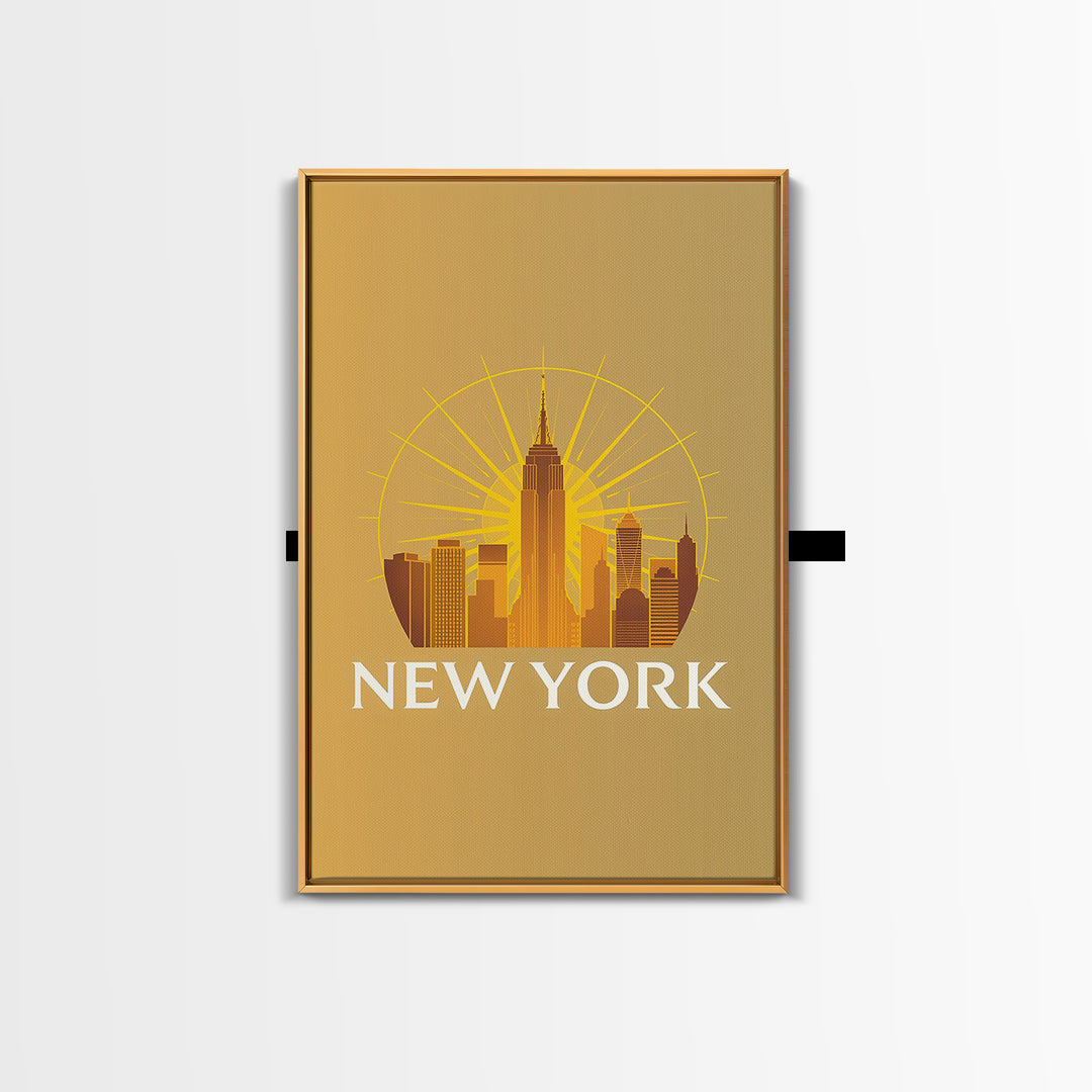 New York Travel Poster, Canvas Print, Gold Art Deco Poster Art, New York Wall Art, Travel Poster Set, City Art Print, Retro Travel Print
