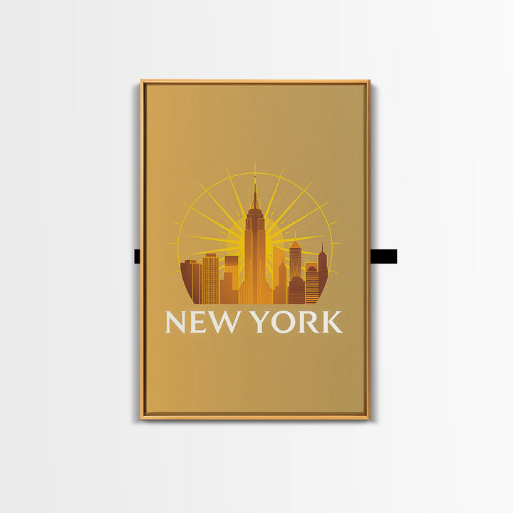 New York Travel Poster, Canvas Print, Gold Art Deco Poster Art, New York Wall Art, Travel Poster Set, City Art Print, Retro Travel Print