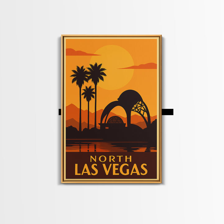 North Las Vegas Travel Poster, Canvas Print, Golden Travel Poster Art, North Las Vegas City Art, Travel Poster Set, Wanderlust Decor