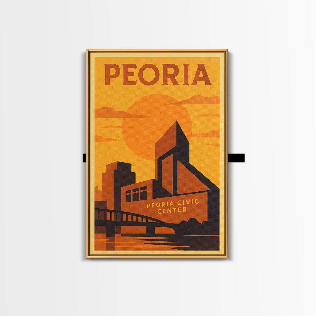 Peoria Arizona Travel Poster, Canvas Print, Golden Poster Art, Peoria Poster Print, Retro Travel Print, City Travel Prints, Travel Decor