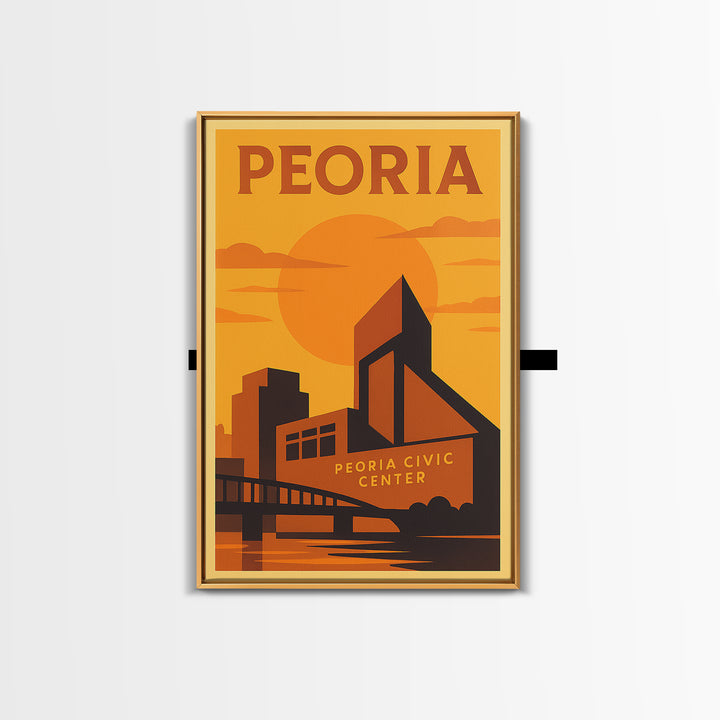 Peoria Arizona Travel Poster, Canvas Print, Golden Poster Art, Peoria Poster Print, Retro Travel Print, City Travel Prints, Travel Decor