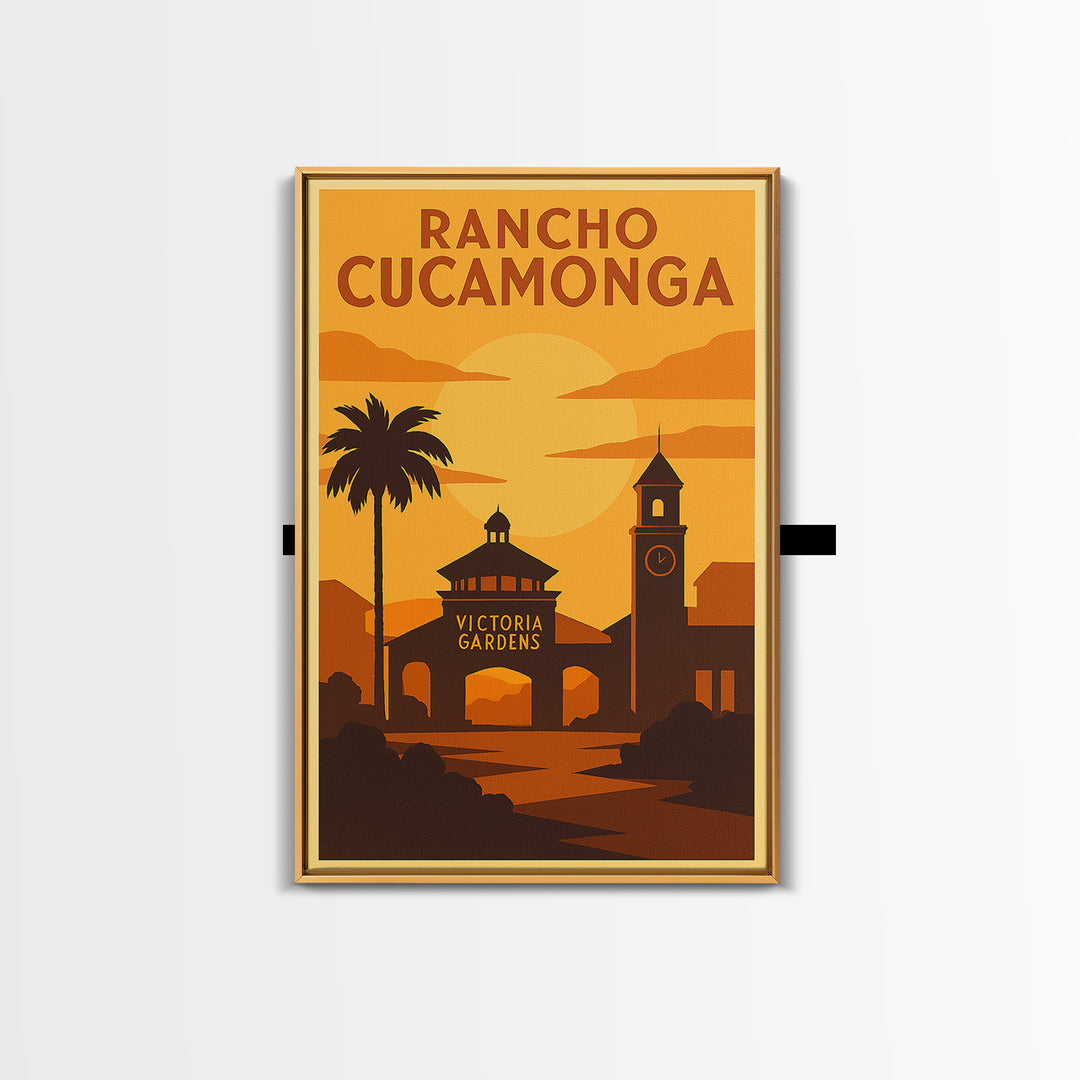 Rancho Cucamonga California Travel Poster, Canvas Print, Gold Art Deco Poster Art, Rancho Cucamonga Art Print, Modern Wall Decor, Home Decor