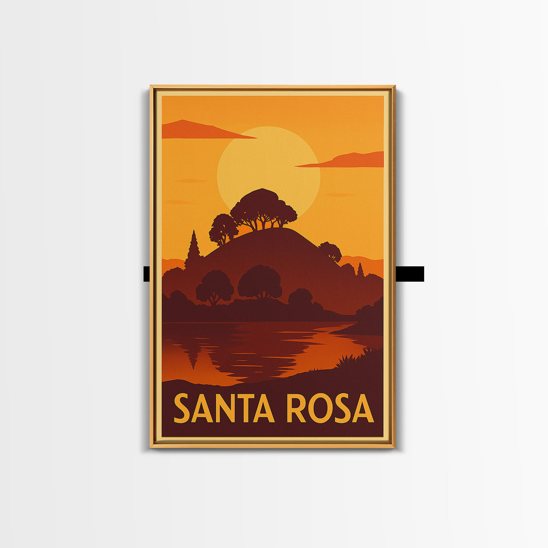 Santa Rosa Travel Poster, Canvas Print, Golden Travel Poster Art, Santa Rosa Wall Art, Gift For Travelers, Travel Wall Decor, Wall Art