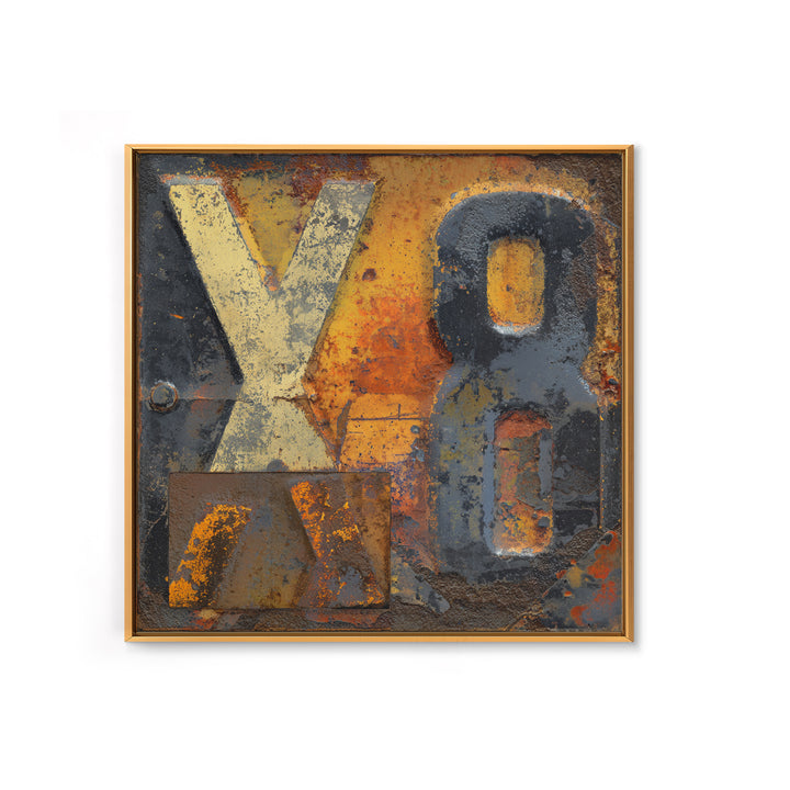 Rusty License Plate Collage Framed Canvas Print, Garage Art, Gallery Decor, Garage Decor, Fine Art, Motor, Contemporary Art, GAR-1x1-32
