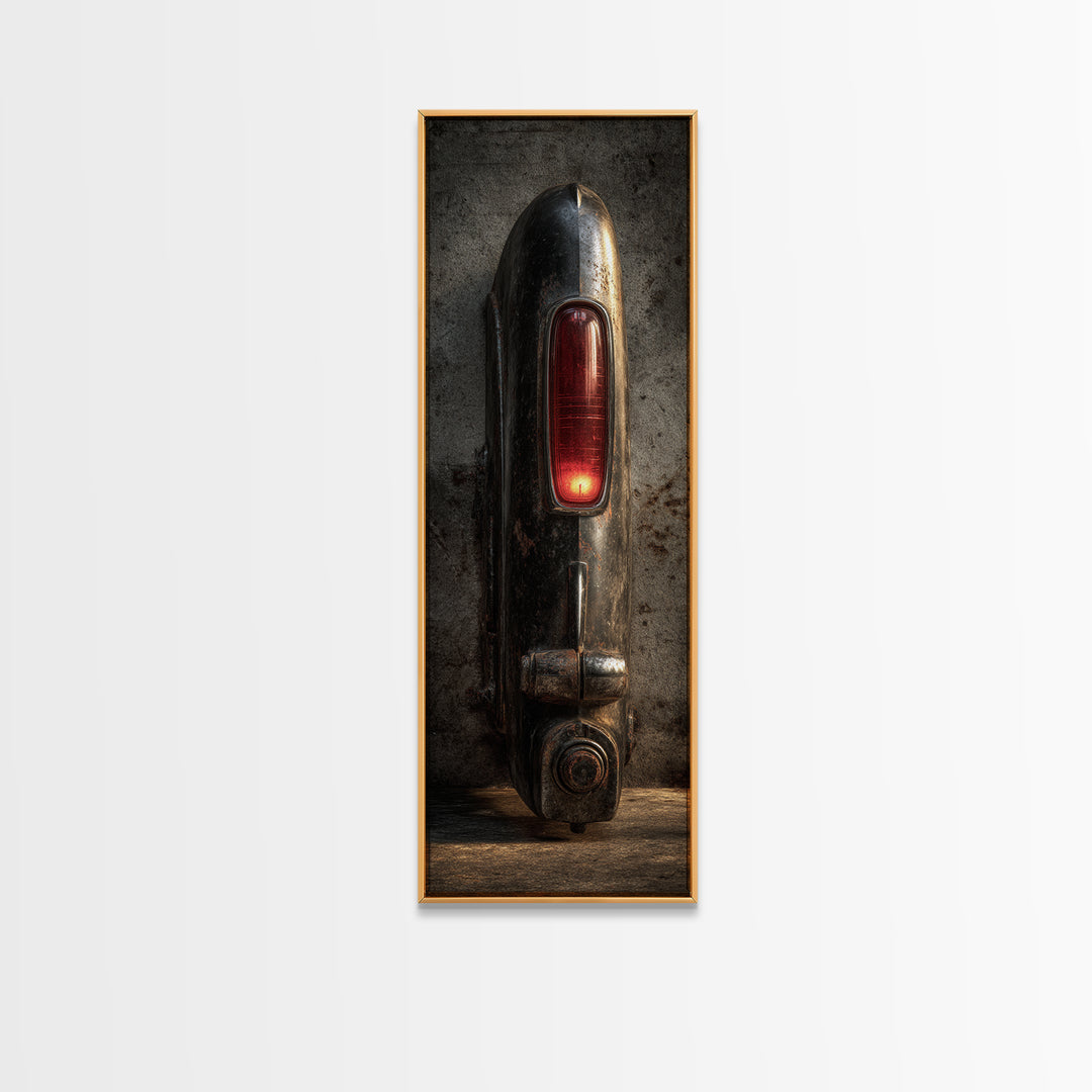 Classic Car Tail Lights Glowing at Dusk Canvas Print, Garage Art, Game Room Decor, Garage Decor, Fine Art, Motor, Gallery Decor, GAR-1x3-100