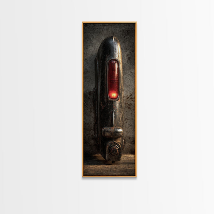 Classic Car Tail Lights Glowing at Dusk Canvas Print, Garage Art, Game Room Decor, Garage Decor, Fine Art, Motor, Gallery Decor, GAR-1x3-100