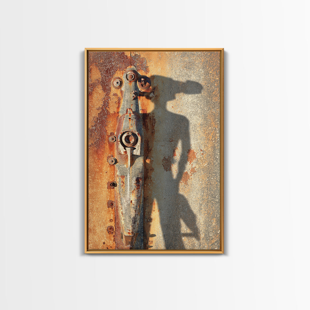 Desert Highway with Muscle Car Silhouette Framed Canvas Print, Garage Art, Canvas Wall Art, Garage Decor, Fine Art, Motor, GAR-2x3-53