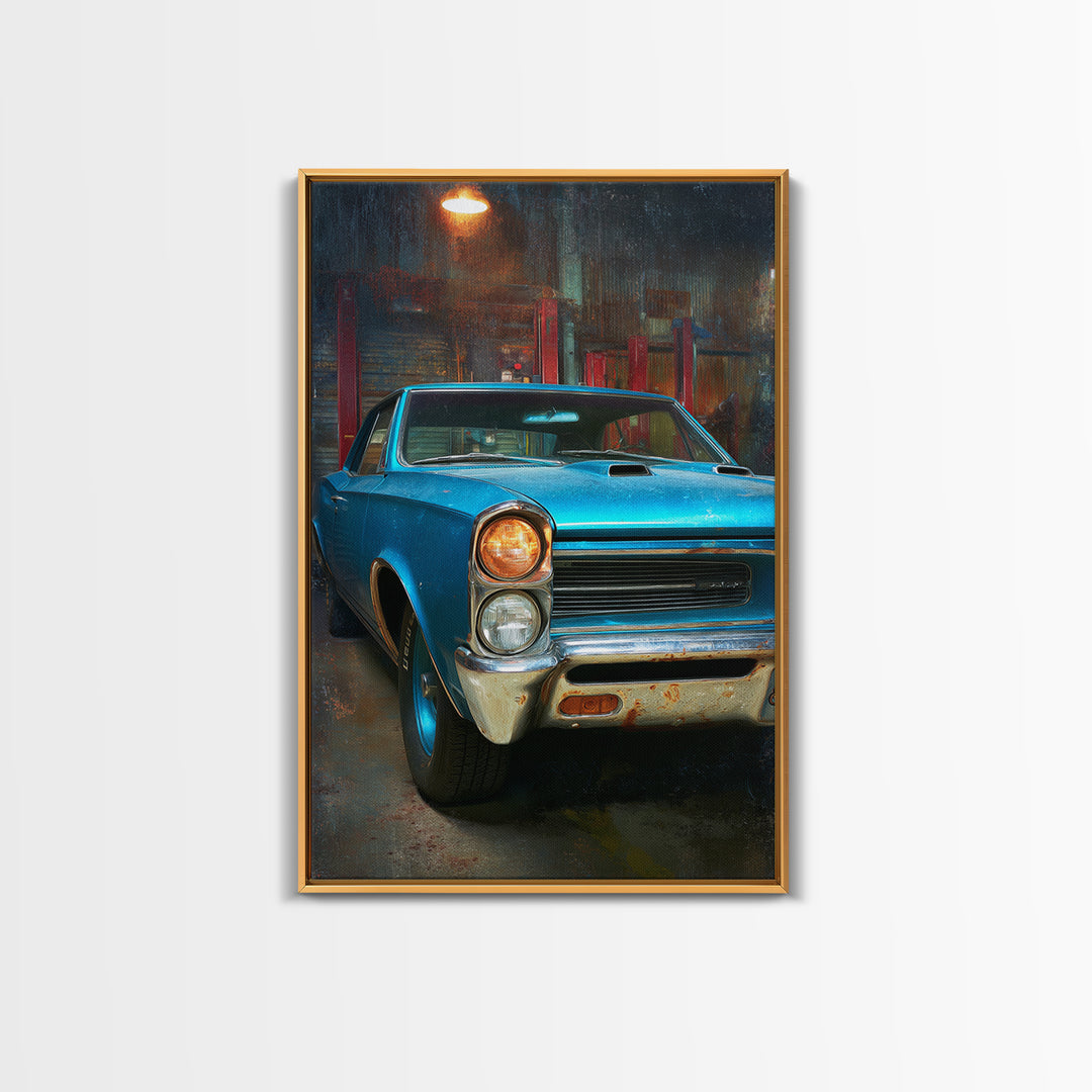 Classic Muscle Car Front Grill Canvas Print, Garage Art, Man Cave Decor, Garage Decor, Oil Painting, Motor, Garage Art Poster, GAR-2x3-57