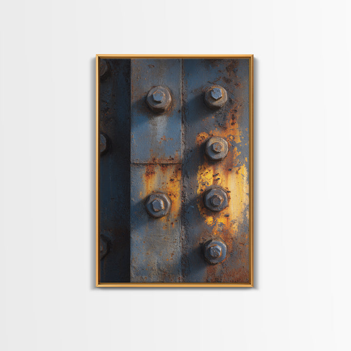 Steel and Rust Texture Abstract Panel Canvas Print, Garage Art, Art, Garage Decor, Abstract Art, Motor, Car Art, GAR-2x3-79