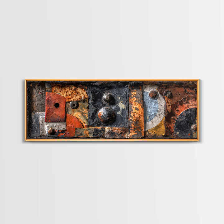 Rusty License Plate Collage Canvas Print, Garage Art, Garage Decor, Fine Art, Motor, Room Decor, Textured Painting, GAR-3x1-24