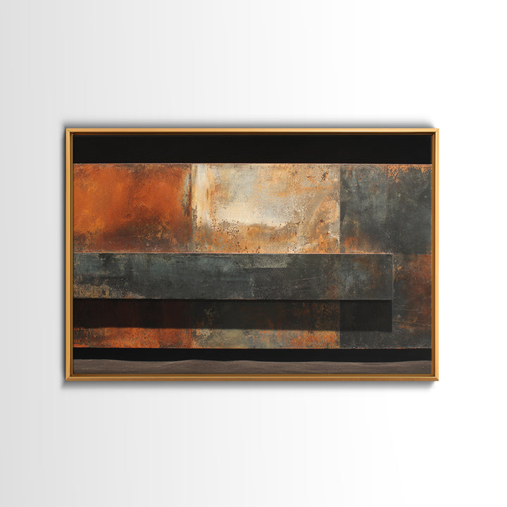 Steel and Rust Texture Abstract Panel Canvas Print, Garage Art, Sports Posters, Garage Decor, Fine Art, Motor, Luxury Decor, GAR-3x2-51