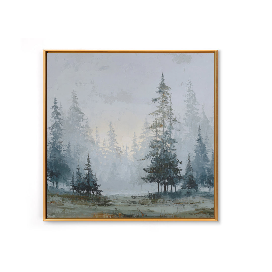 Monochrome Forest Silhouette Framed Canvas Print, Guest Bedroom Art, Bedroom Prints, Bedroom Decor, Guest, Minimalist Decor, GBA-1x1-37