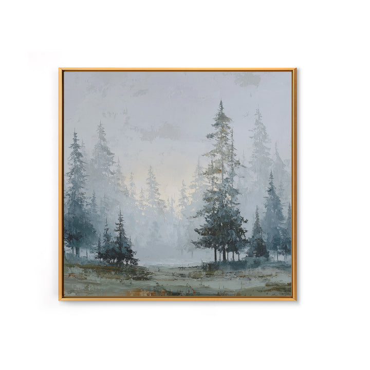 Monochrome Forest Silhouette Framed Canvas Print, Guest Bedroom Art, Bedroom Prints, Bedroom Decor, Guest, Minimalist Decor, GBA-1x1-37