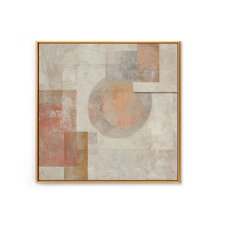 Warm Terracotta Shapes Framed Canvas Print, Guest Bedroom Art, Above Bed Decor, Bedroom Decor, Fine Art, Guest, Boho Decor, GBA-1x1-46