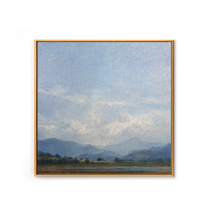 Gentle Rain over Distant Hills Framed Canvas Print, Guest Bedroom Art, Poster, Bedroom Decor, Fine Art, Guest, Farmhouse Decor, GBA-1x1-48