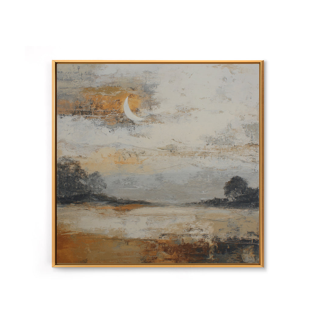 Quiet Lake Landscape at Early Morning Canvas Print, Guest Bedroom Art, Funky Wall Art, Bedroom Decor, Fine Art, Guest, GBA-1x1-50