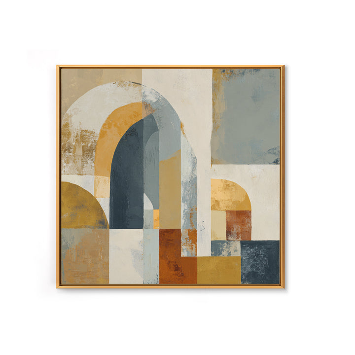 Warm Abstract Arches Framed Canvas Print, Guest Bedroom Art, Trendy Wall Art, Bedroom Decor, Abstract Art, Guest, GBA-1x1-51