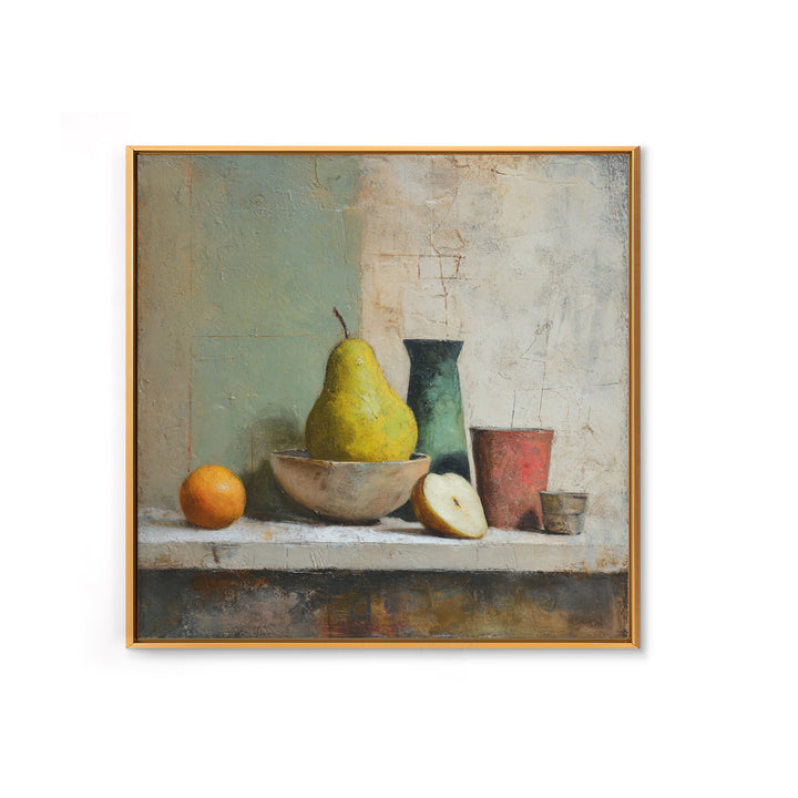 Olive Branch Still Life Framed Canvas Print, Guest Bedroom Art, Gallery Decor, Bedroom Decor, Oil Painting, Guest, GBA-1x1-65