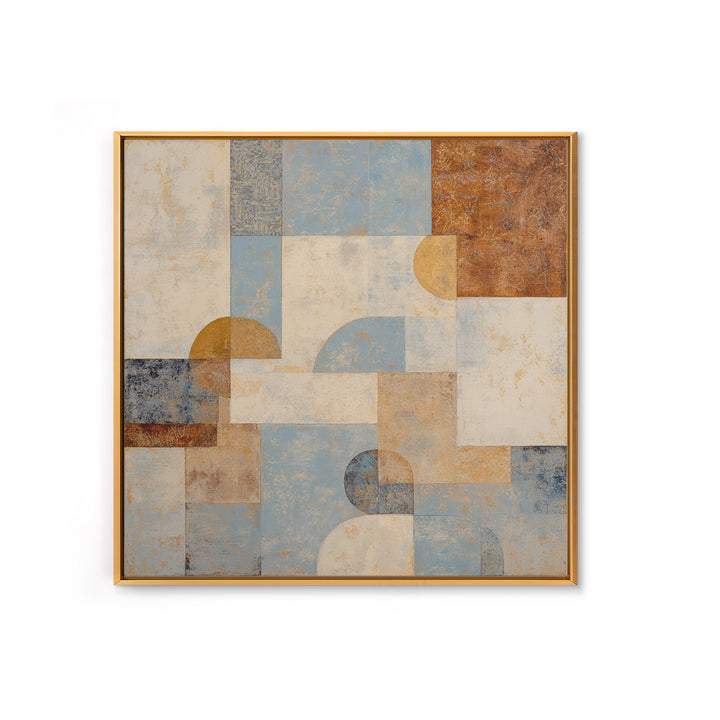 Warm Terracotta Shapes Framed Canvas Print, Guest Bedroom Art, Above Bed Decor, Bedroom Decor, Fine Art, Guest, Boho Decor, GBA-1x1-70