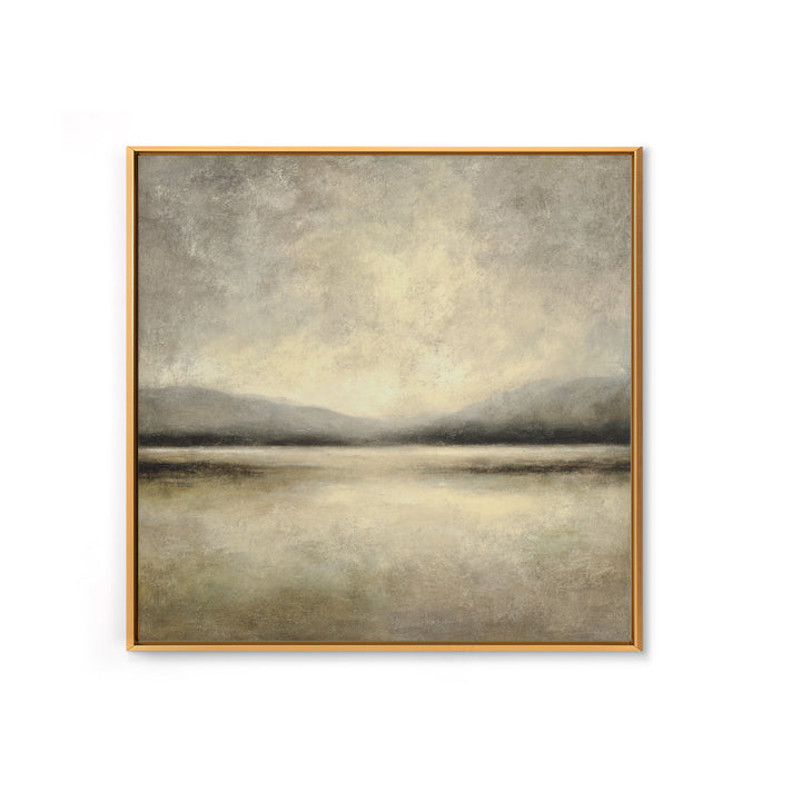 Gentle Rain over Distant Hills Framed Canvas Print, Guest Bedroom Art, Minimalist Wall Art, Bedroom Decor, Abstract Art, Guest, GBA-1x1-72