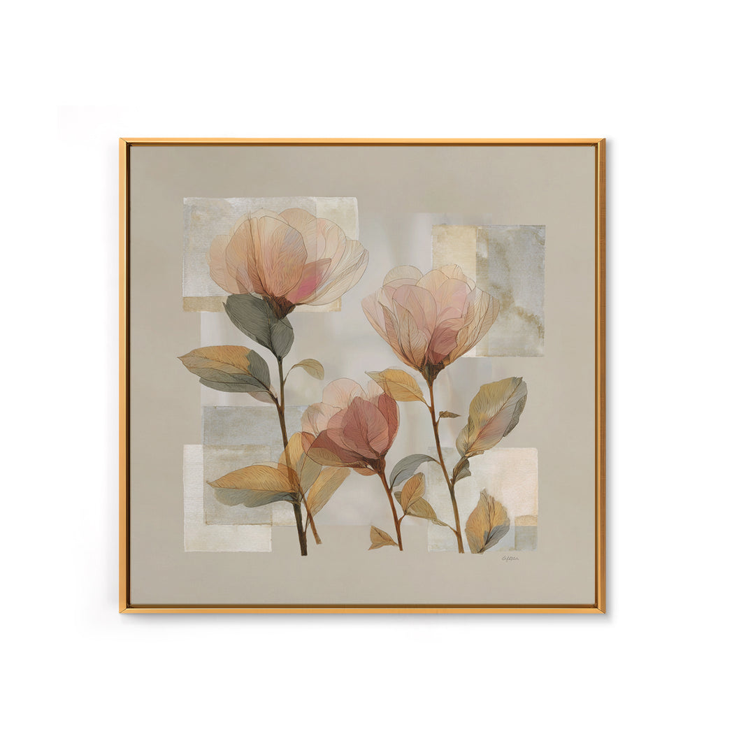 Gentle Botanical Line Drawing Trio Framed Canvas Print, Guest Bedroom Art, Gallery Decor, Bedroom Decor, Fine Art, Guest, GBA-1x1-78
