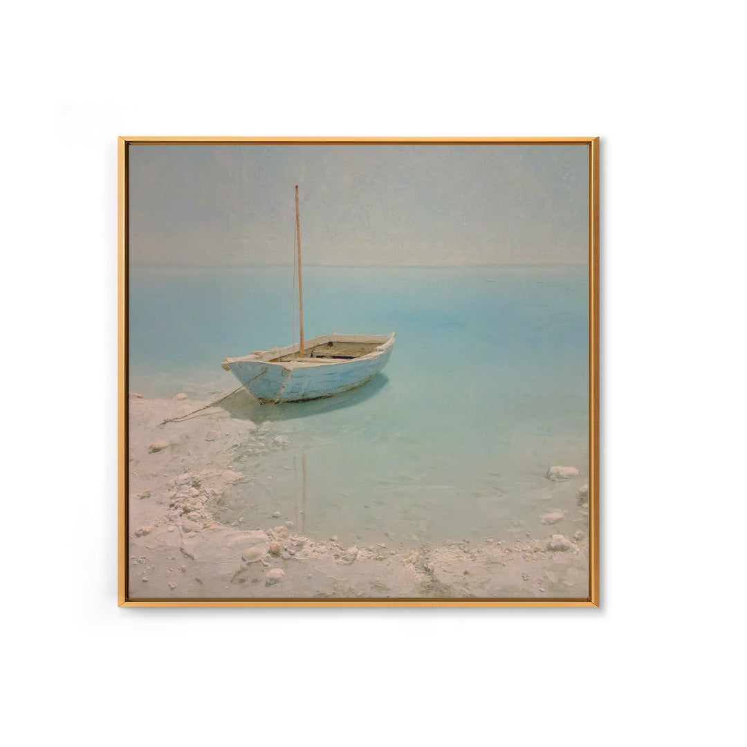 Soft Watercolor Sailboat on Quiet Water Canvas Print, Guest Bedroom Art, Farmhouse Wall Art, Bedroom Decor, Fine Art, Guest, GBA-1x1-90