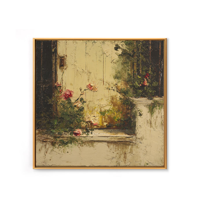 Quiet Horse Pasture at Sunset Framed Canvas Print, Guest Bedroom Art, Luxury Decor, Bedroom Decor, Oil Painting, Guest, GBA-1x1-93