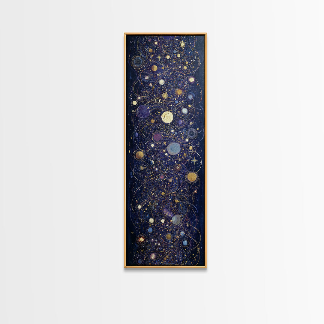 Minimal Moon and Stars Composition Canvas Print, Guest Bedroom Art, Living Room Wall Art, Bedroom Decor, Fine Art, Guest, GBA-1x3-100
