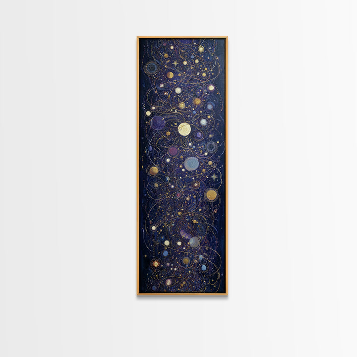 Minimal Moon and Stars Composition Canvas Print, Guest Bedroom Art, Living Room Wall Art, Bedroom Decor, Fine Art, Guest, GBA-1x3-100