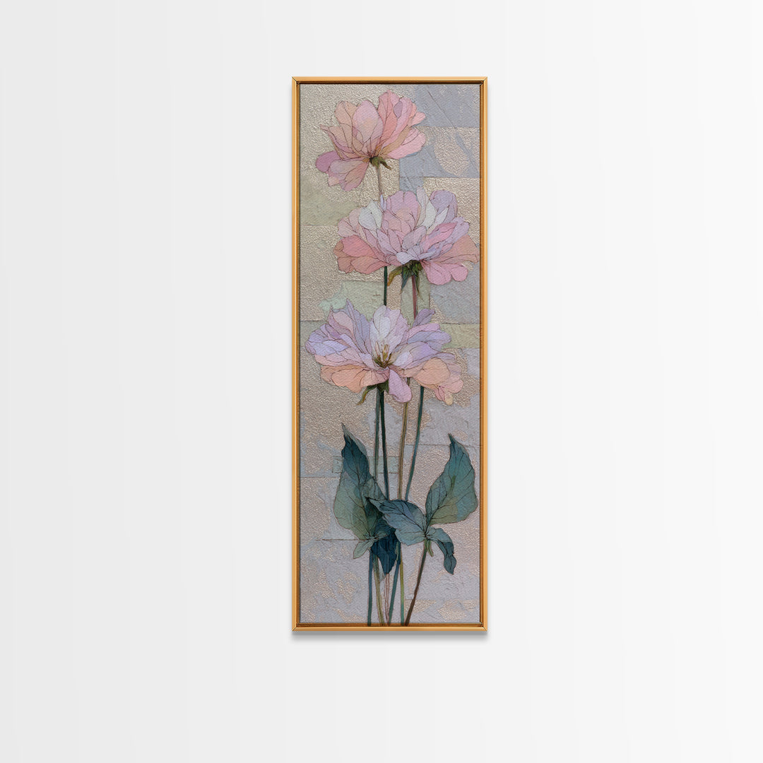 Gentle Botanical Line Drawing Trio Canvas Print, Guest Bedroom Art, Trendy Wall Art, Bedroom Decor, Oil Painting, Guest, GBA-1x3-18