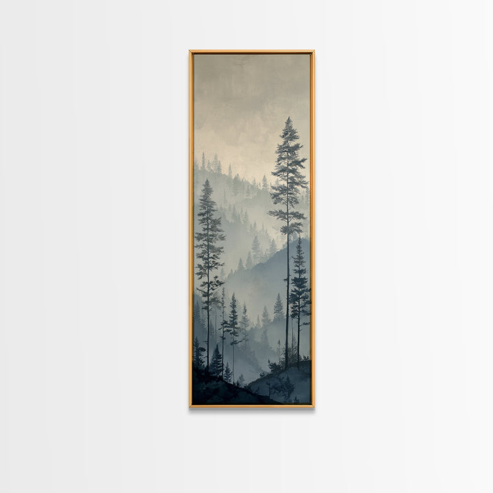 Monochrome Forest Silhouette Canvas Print, Guest Bedroom Art, Wall Decor, Bedroom Decor, Fine Art, Guest, Living Room Decor, GBA-1x3-25