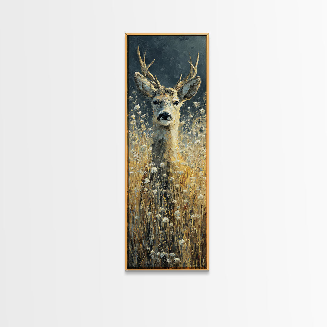 Sunlit Meadow with Delicate Flowers Canvas Print, Guest Bedroom Art, Digital Prints, Bedroom Decor, Watercolor Art, Guest, GBA-1x3-27