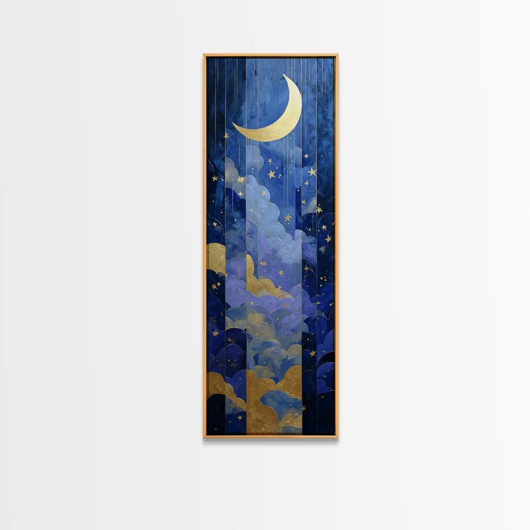 Minimal Moon and Stars Composition Canvas Print, Guest Bedroom Art, Room Decor, Bedroom Decor, Fine Art, Guest, GBA-1x3-28