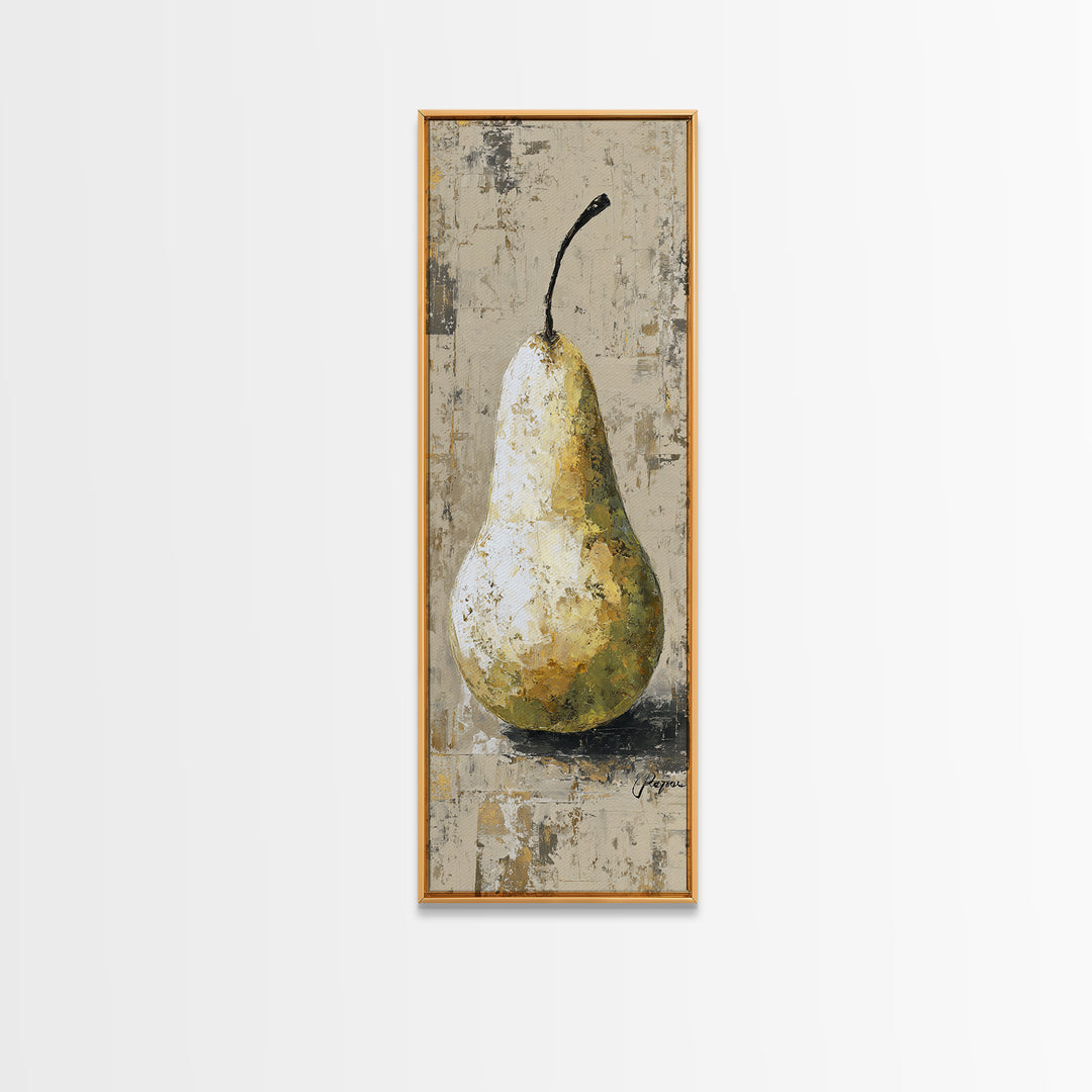 Classic Pear Still Life for Cozy Hospitality Canvas Print, Guest Bedroom Art, Textured Painting, Bedroom Decor, Fine Art, Guest, GBA-1x3-32