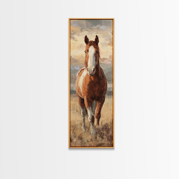 Quiet Horse Pasture at Sunset Canvas Print, Guest Bedroom Art, Bedroom Decor, Fine Art, Guest, Above Bed Decor, Funky Wall Art, GBA-1x3-33