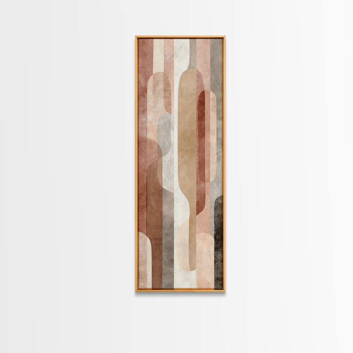 Warm Terracotta Shapes Framed Canvas Print, Guest Bedroom Art, Minimalist Wall Art, Bedroom Decor, Abstract Art, Guest, GBA-1x3-34