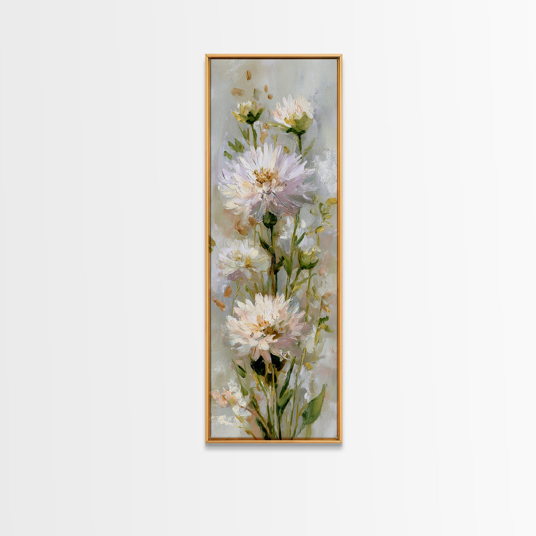 Welcoming Wildflower Bouquet Canvas Print, Guest Bedroom Art, Statement Artwork, Bedroom Decor, Oil Painting, Guest, Wall Decor, GBA-1x3-37