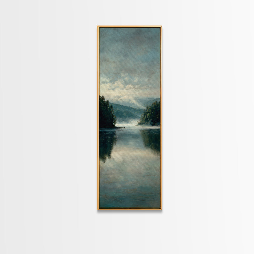 Quiet Lake Landscape at Early Morning Canvas Print, Guest Bedroom Art, Downloadable Prints, Bedroom Decor, Fine Art, Guest, GBA-1x3-38